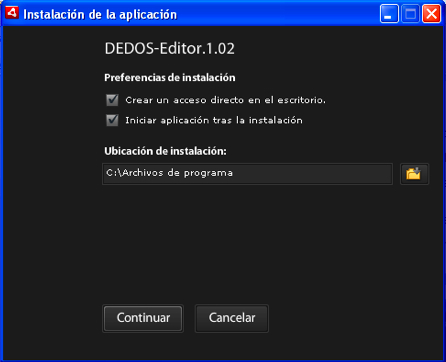 Configuración de la instalación